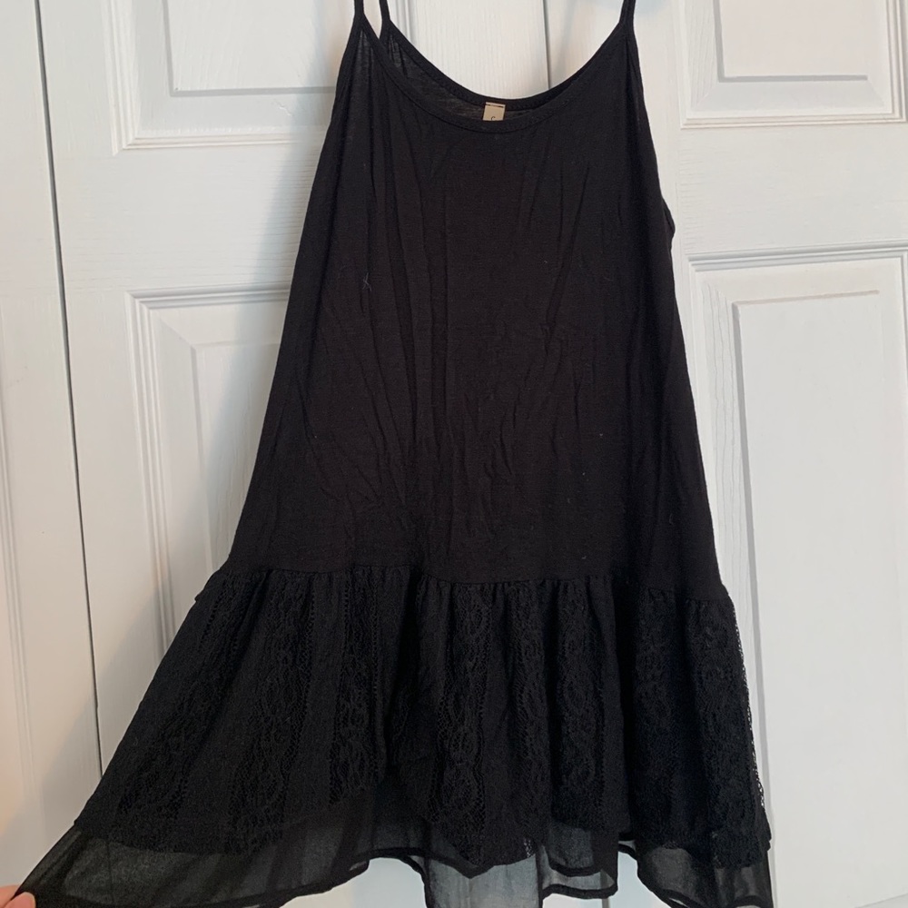 Black Tank with Lace at Bottom